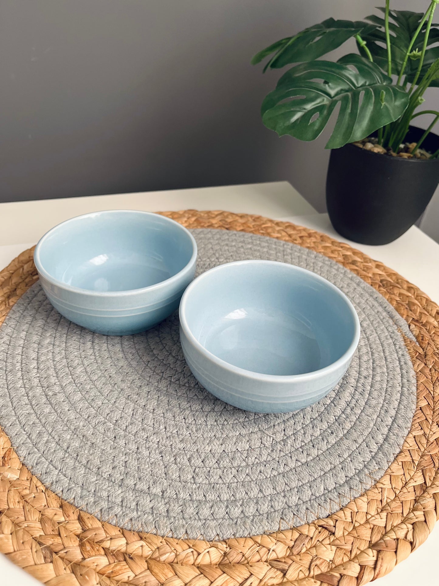Light blue 6x11 cm طقم ٢ بوله بورسلين ازرق