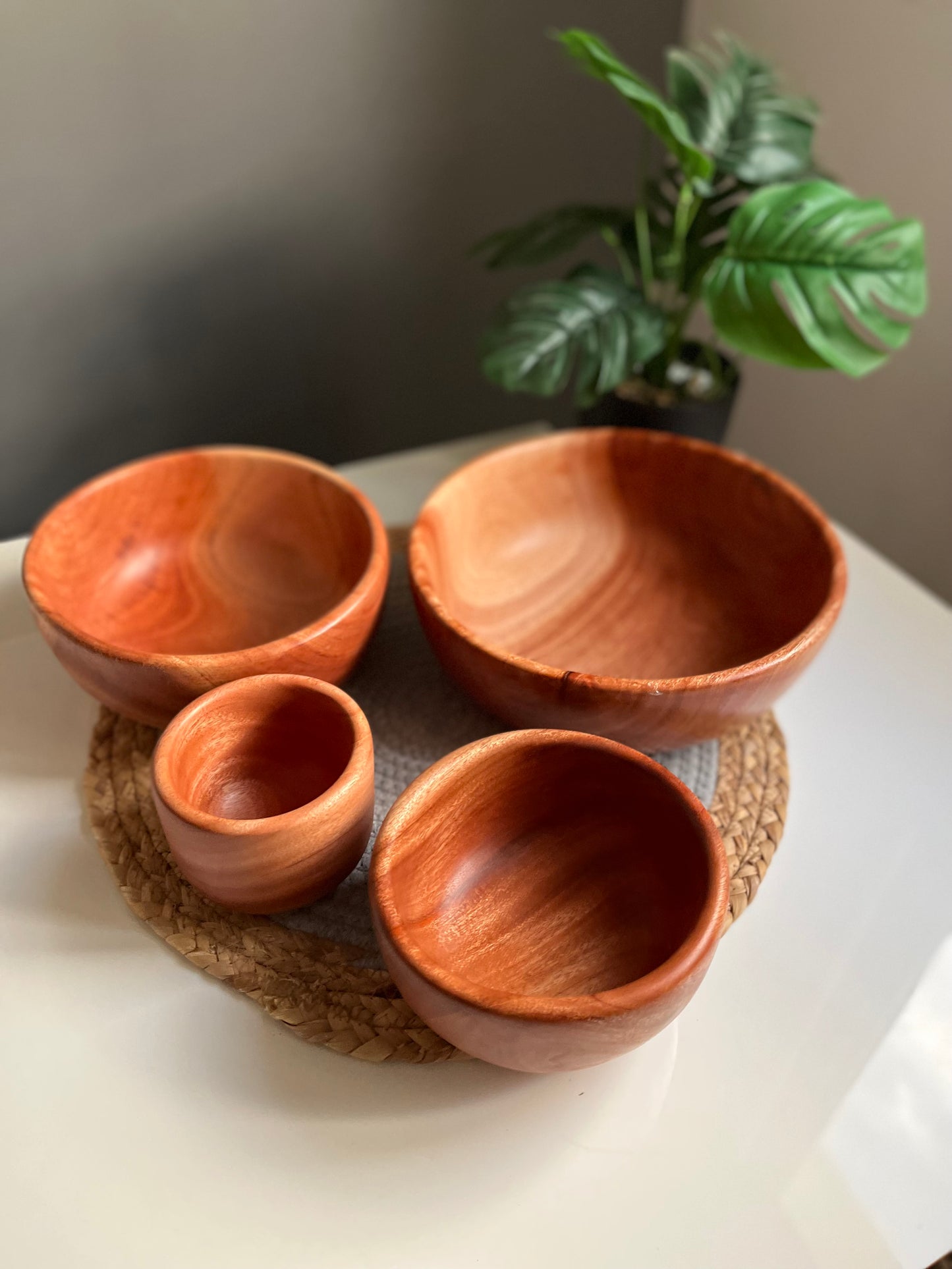 Set of 4 wooden plates (light)/per plate