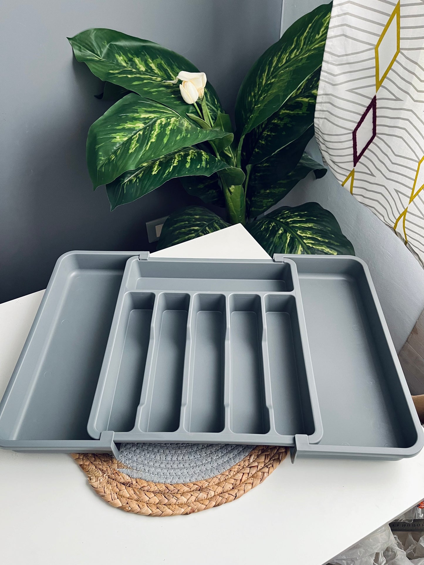 قابل للتمدد رمادى Organizer Drawer (acrylic )