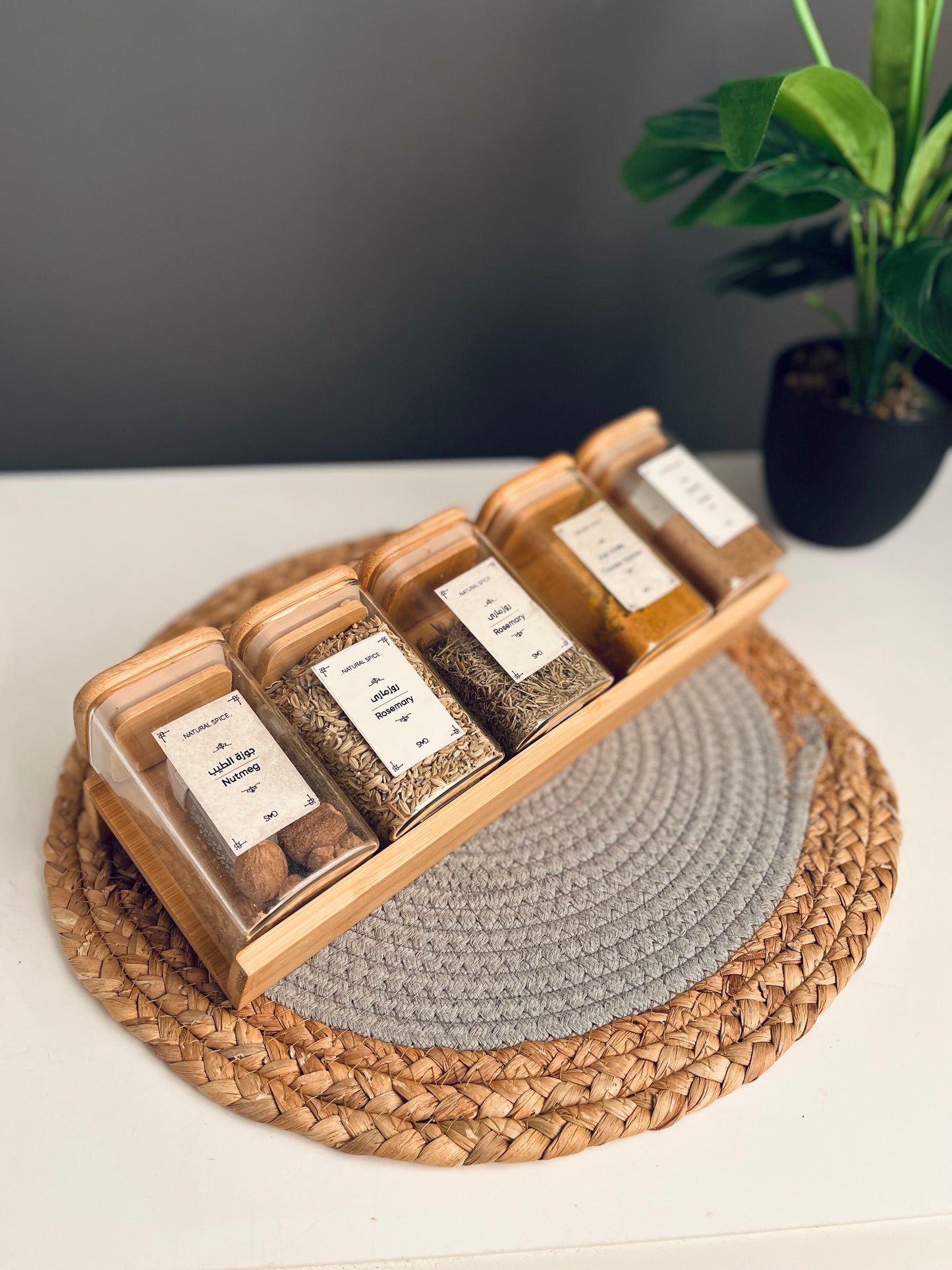 Set of 5 glass jars with drawer(zan) 250ml