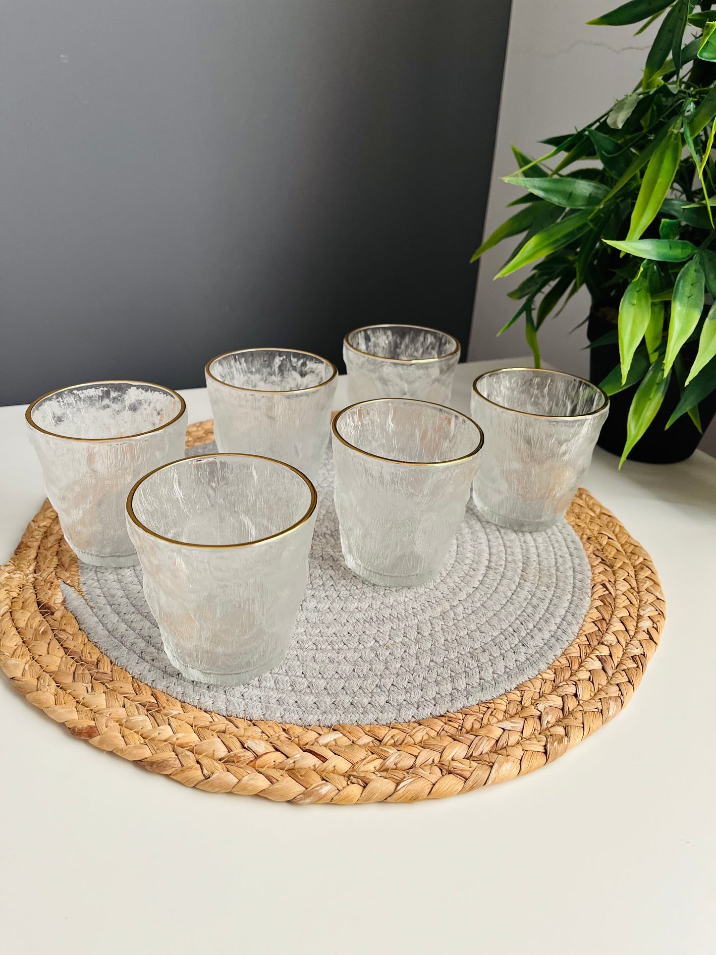 طقم ٦ قطع حرف جولد Ice glass cup (small) (code64)