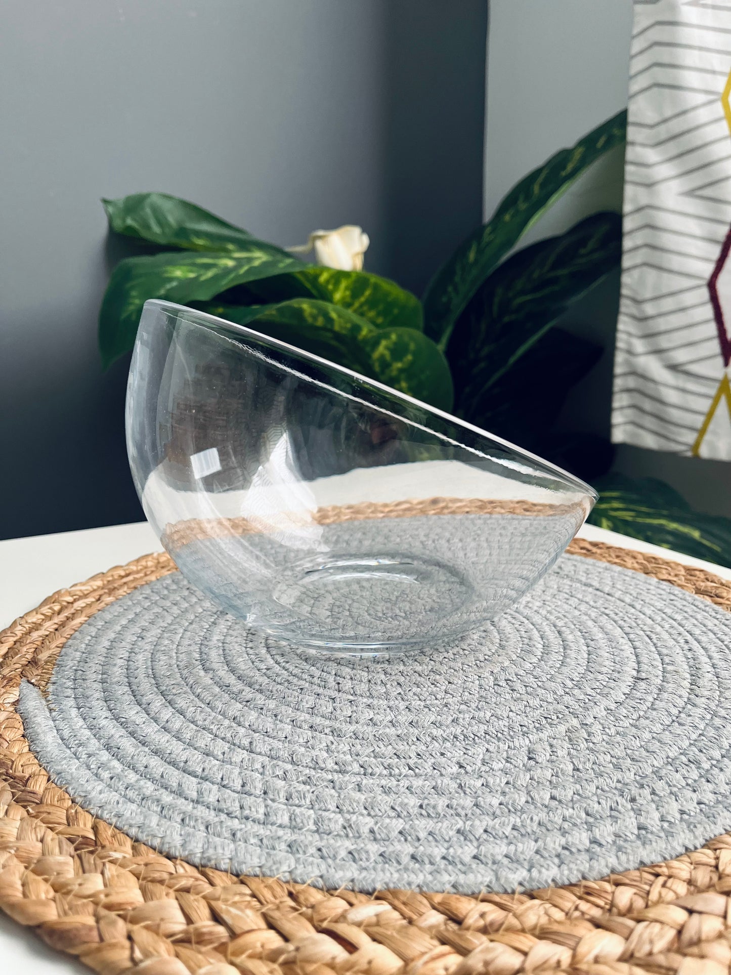 Half moon bowl large بوله زجاج حرف مايل كبير(شفاف)code2-127