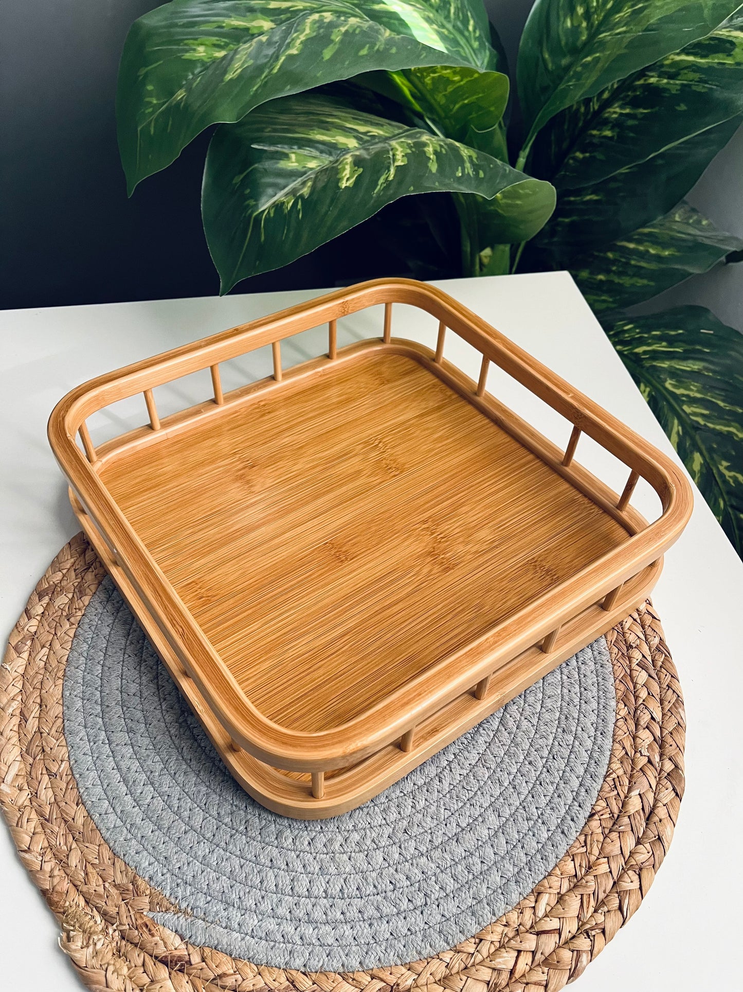 Bamboo tray صنيه بمبو مربع
