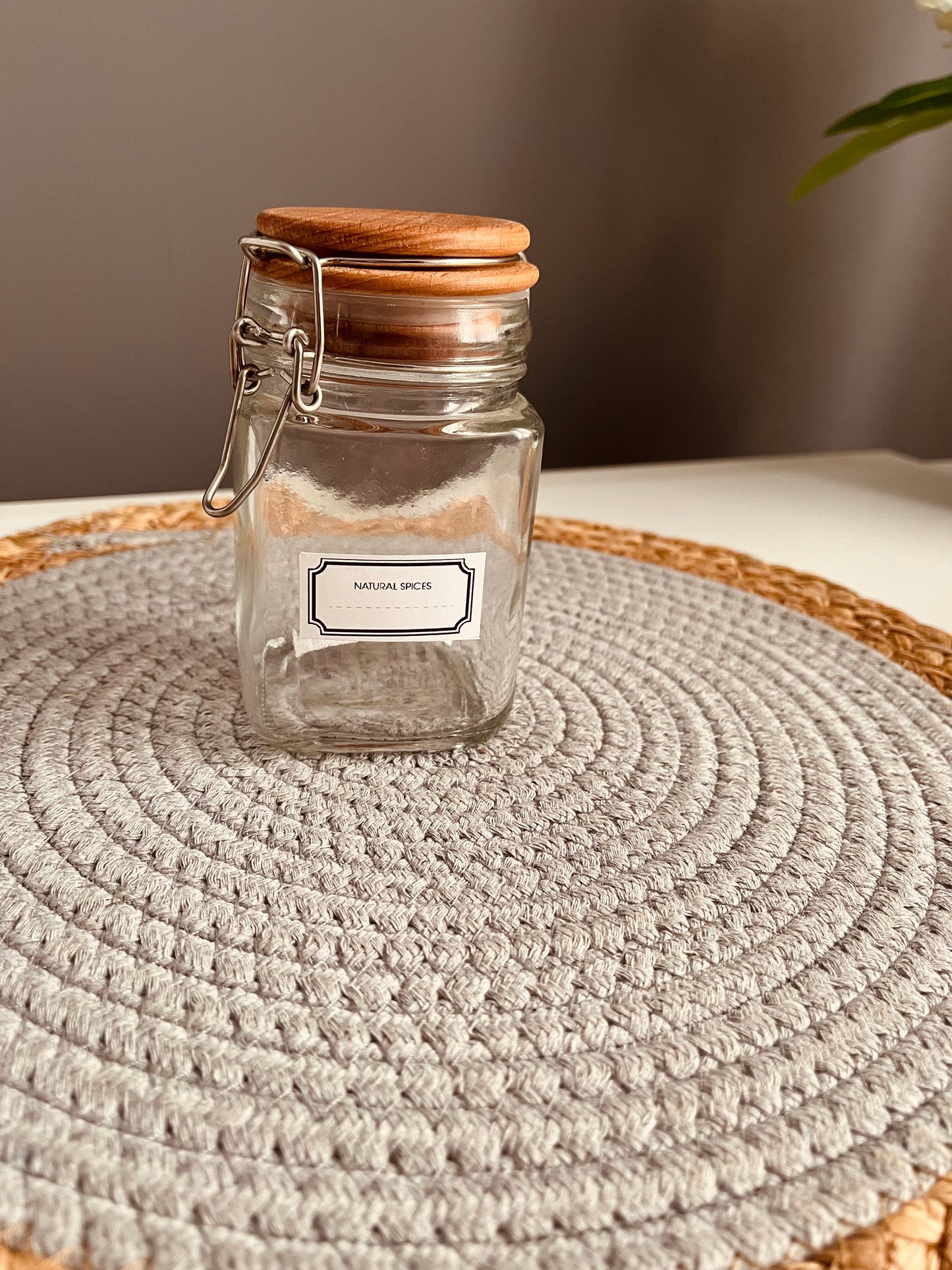 Glass jar 300ml with wooden Lid