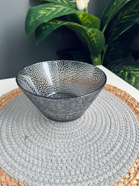 Glass Bowl black بوله زجاج مجزع أسود