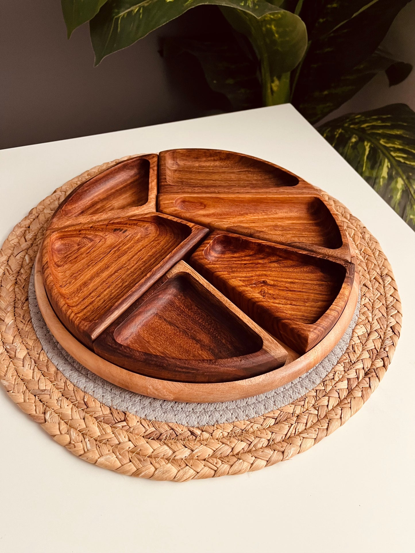 Wood Nuts Plate - 6 pcs