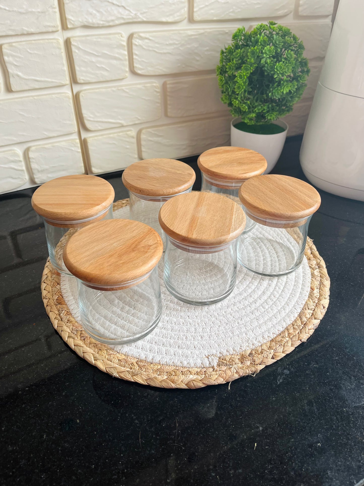 (curvy) 6 glass jars 350ml set