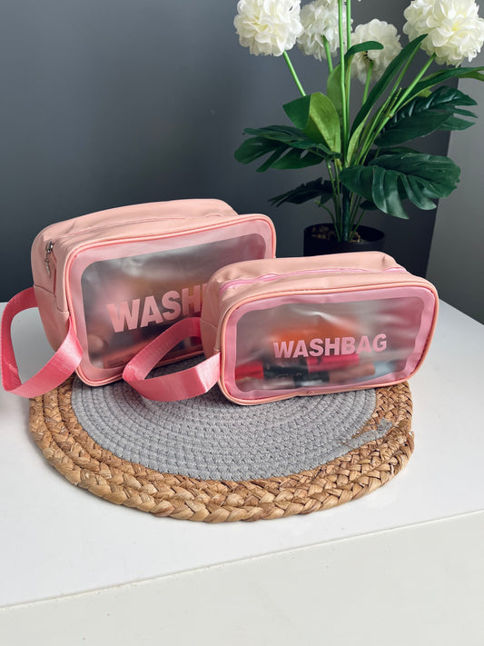 Set of 2 (pink) makeup bags (WASHBAG)