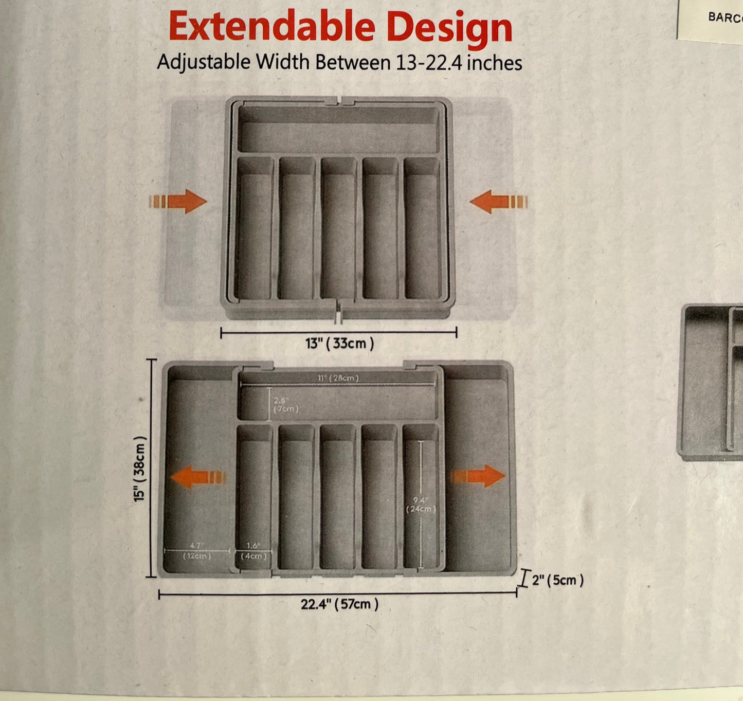 قابل للتمدد اسود Organizer Drawer (acrylic )