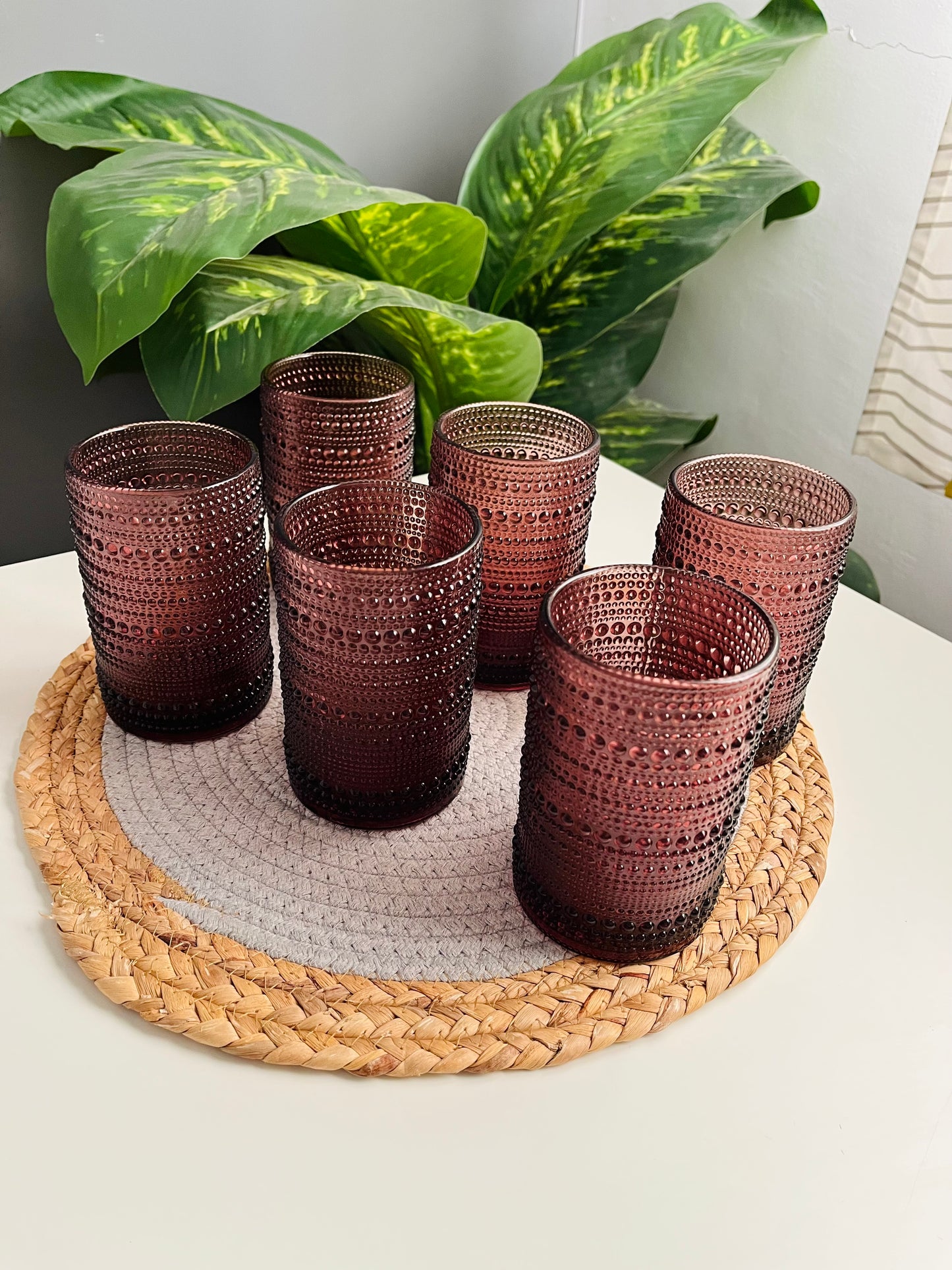 طقم 6 كوبيات (كبير) ( احمر منقرش(code207