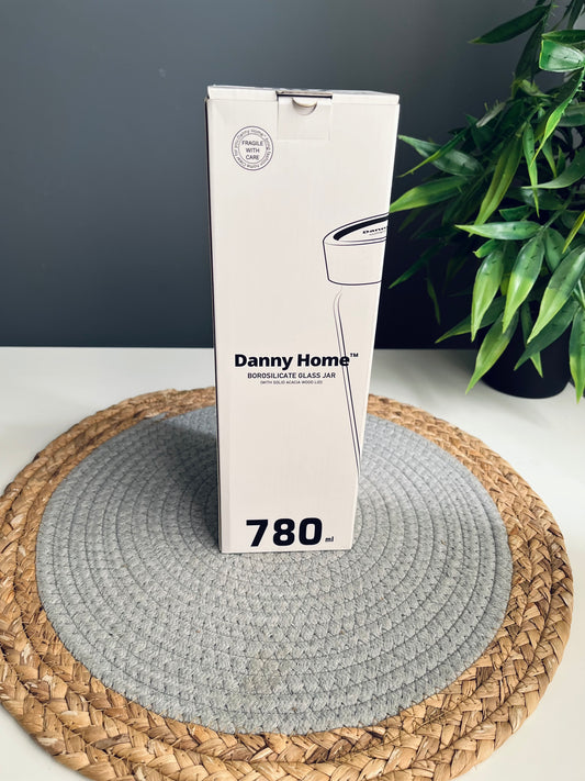One glass jar (Danny home)780ml(جديد)غطاء غامق (بالقطعه)