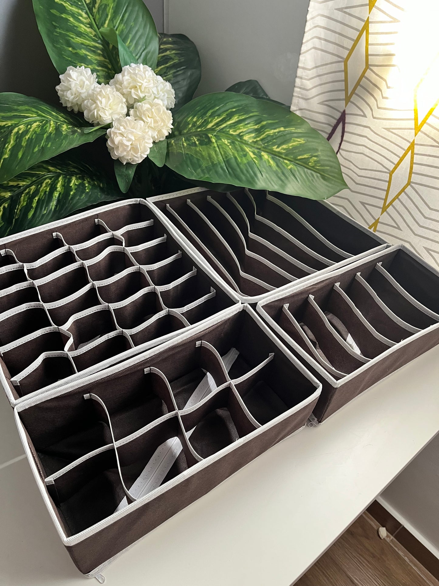 Grey Dressing Organizer (Code6376) طقم 4 قطع منظم