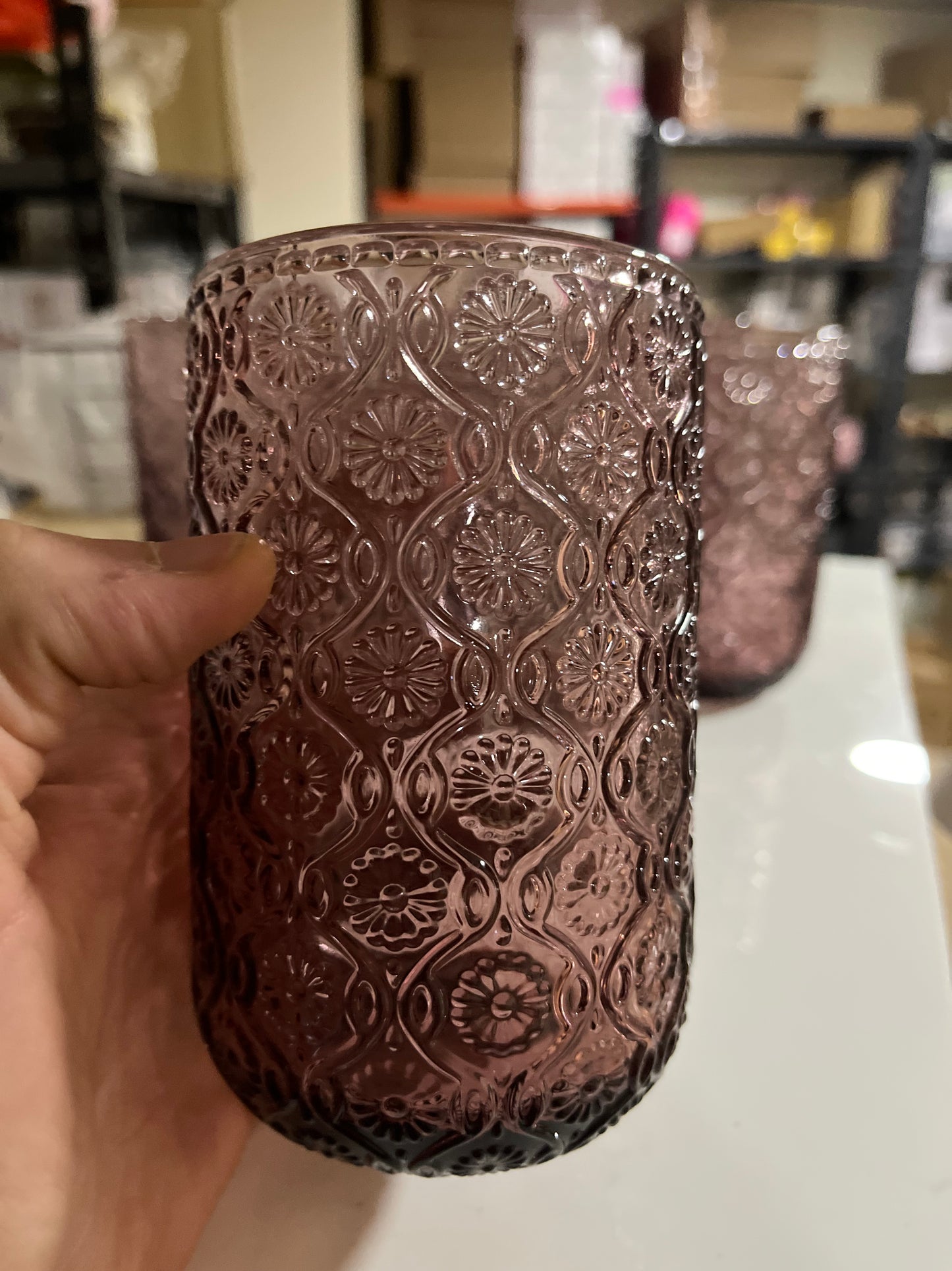 طقم 6 كوبيات (كبير) ( احمر منقرش)High Quality Glass