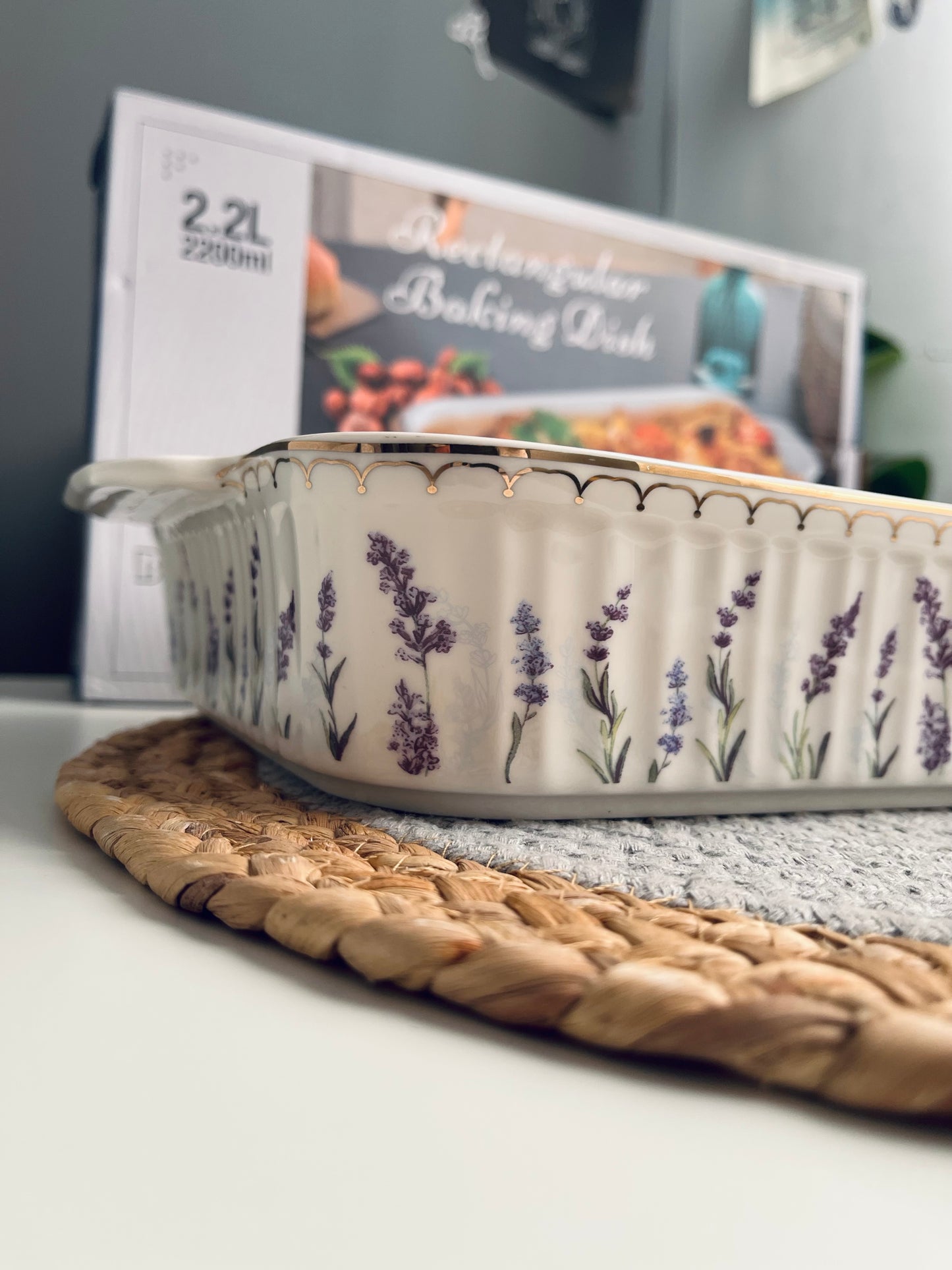 Tajin porcelain (code367) طاچن بورسلين مستطيل رسومات