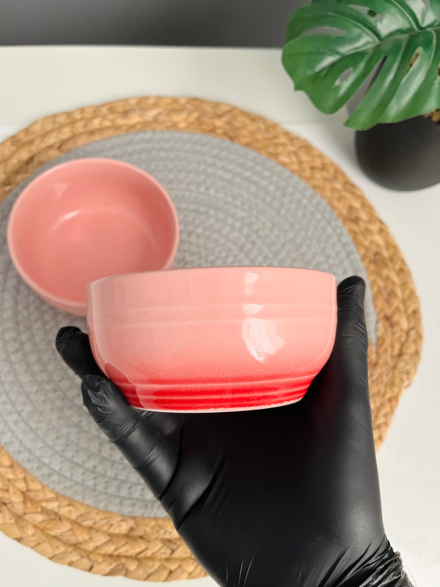 Red bowls set طقم ٢ بوله بورسلين احمر