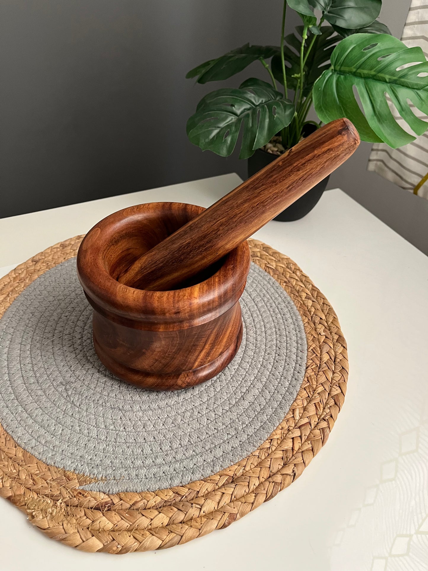 Wooden mortar (large)