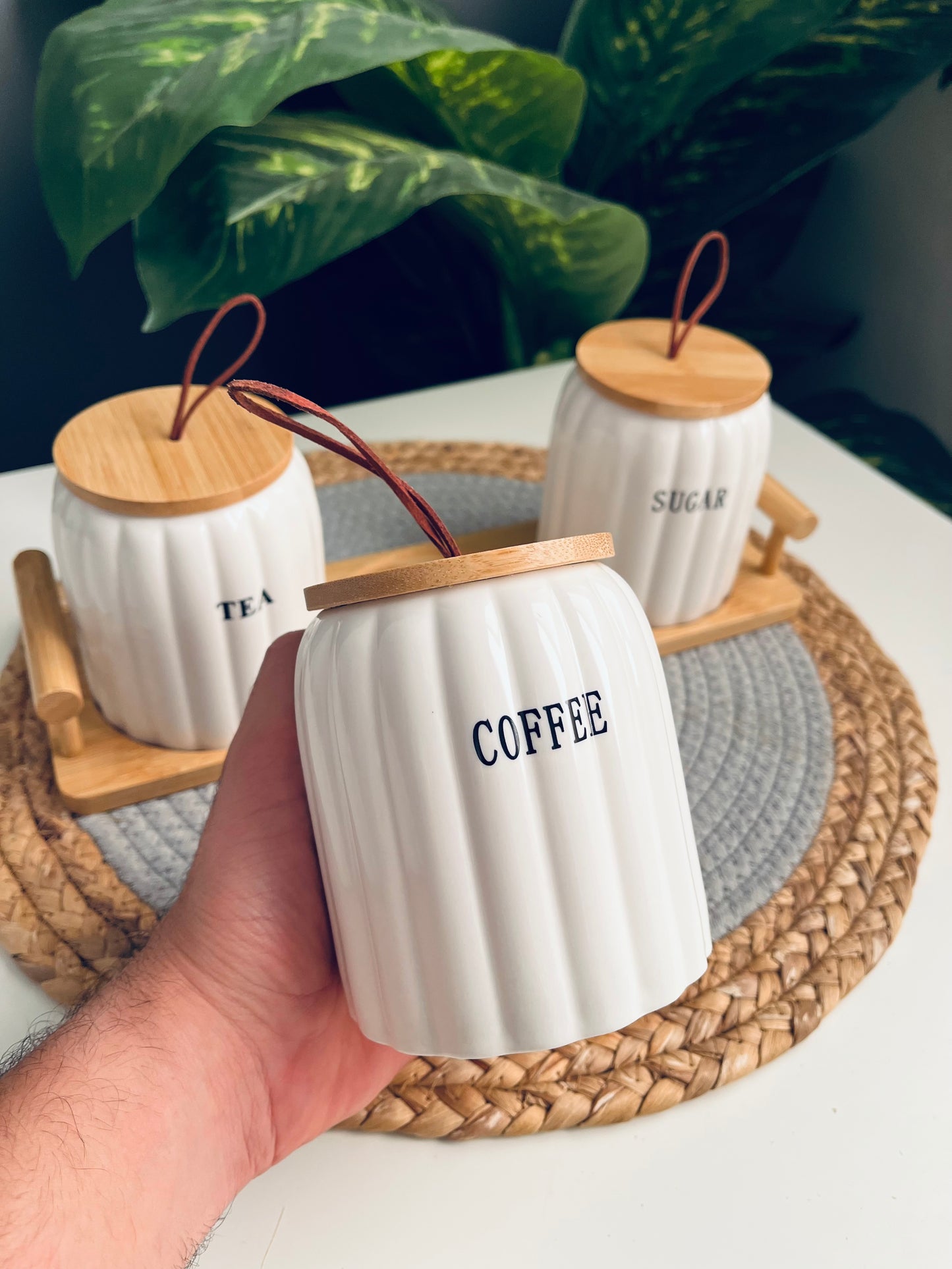 Set of coffe-sugar-teaمضلع(size 500ml)code65-47