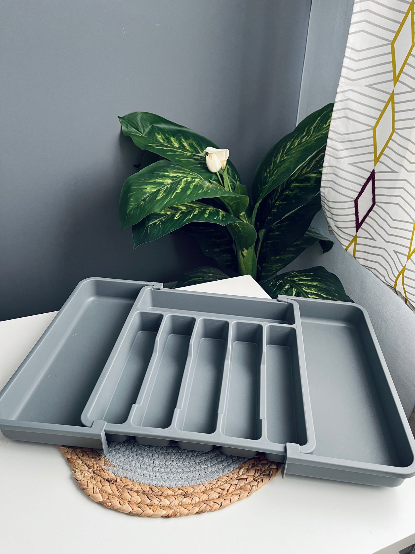 قابل للتمدد رمادى Organizer Drawer (acrylic )