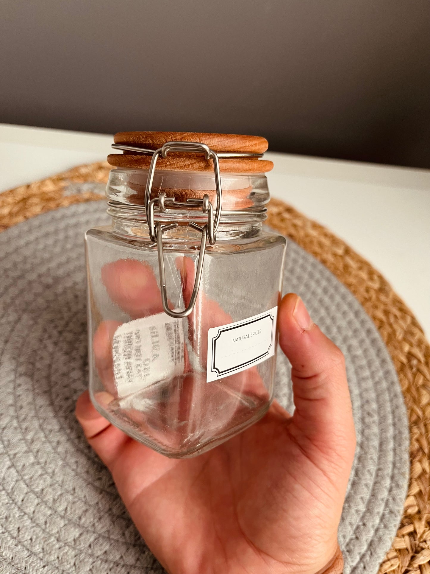 Glass jar 300ml with wooden Lid