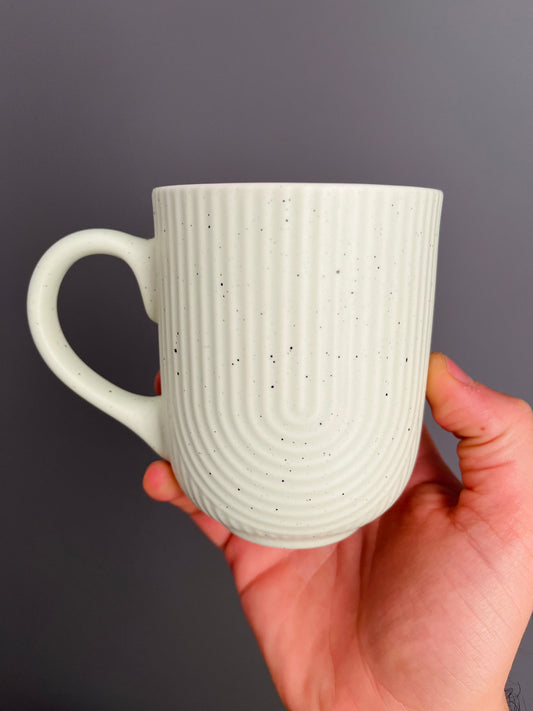 Porcelain mug (green )Lines (c978)