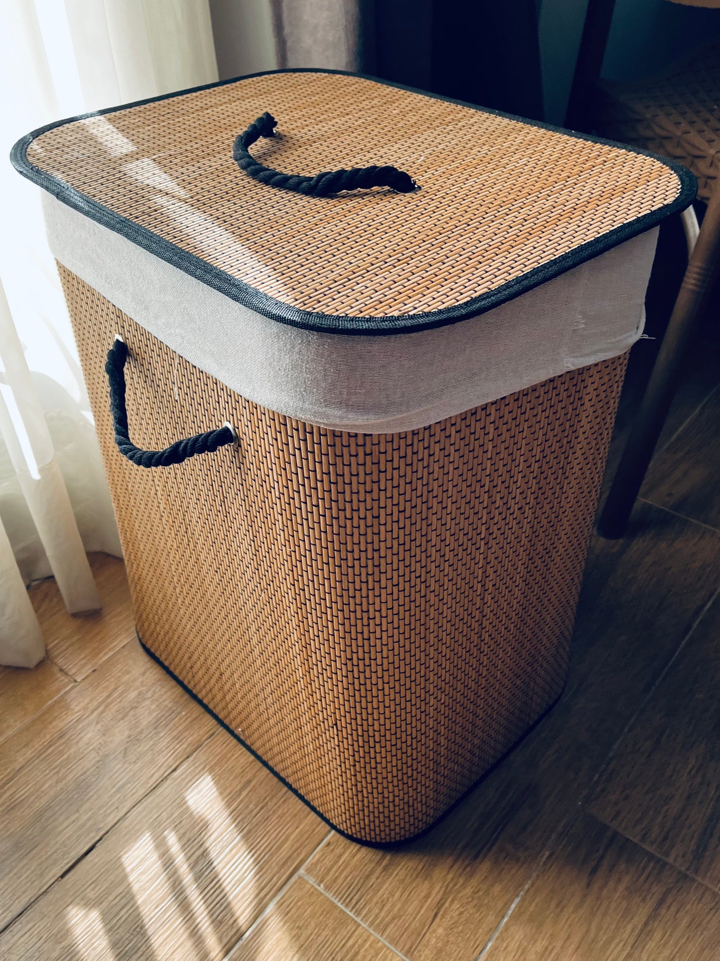 bamboo basket (خيط اسود ) 36x50cm باسكت بامبو