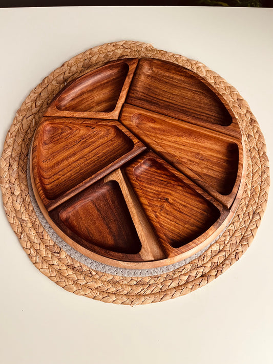 Wood Nuts Plate - 6 pcs