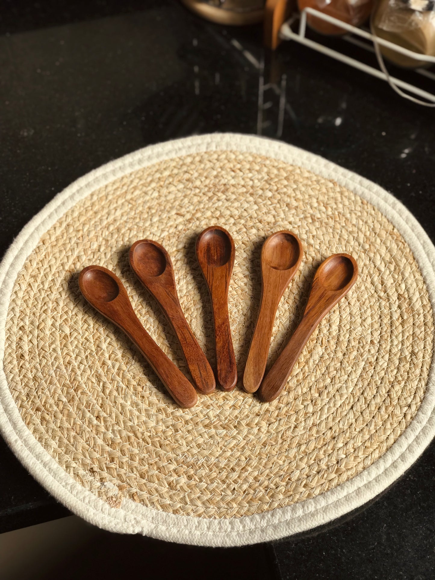 Spices Wooden Spoons Set - 5 Pc 15cm