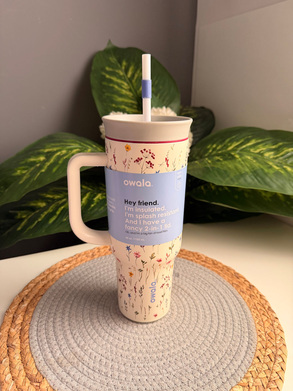 زجاجه OWALA حجم كبير (كود 966)أبيض ورد 1200ml