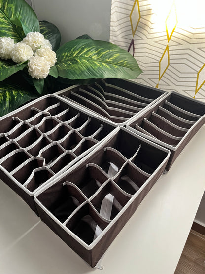 Grey Dressing Organizer (Code6376) طقم 4 قطع منظم