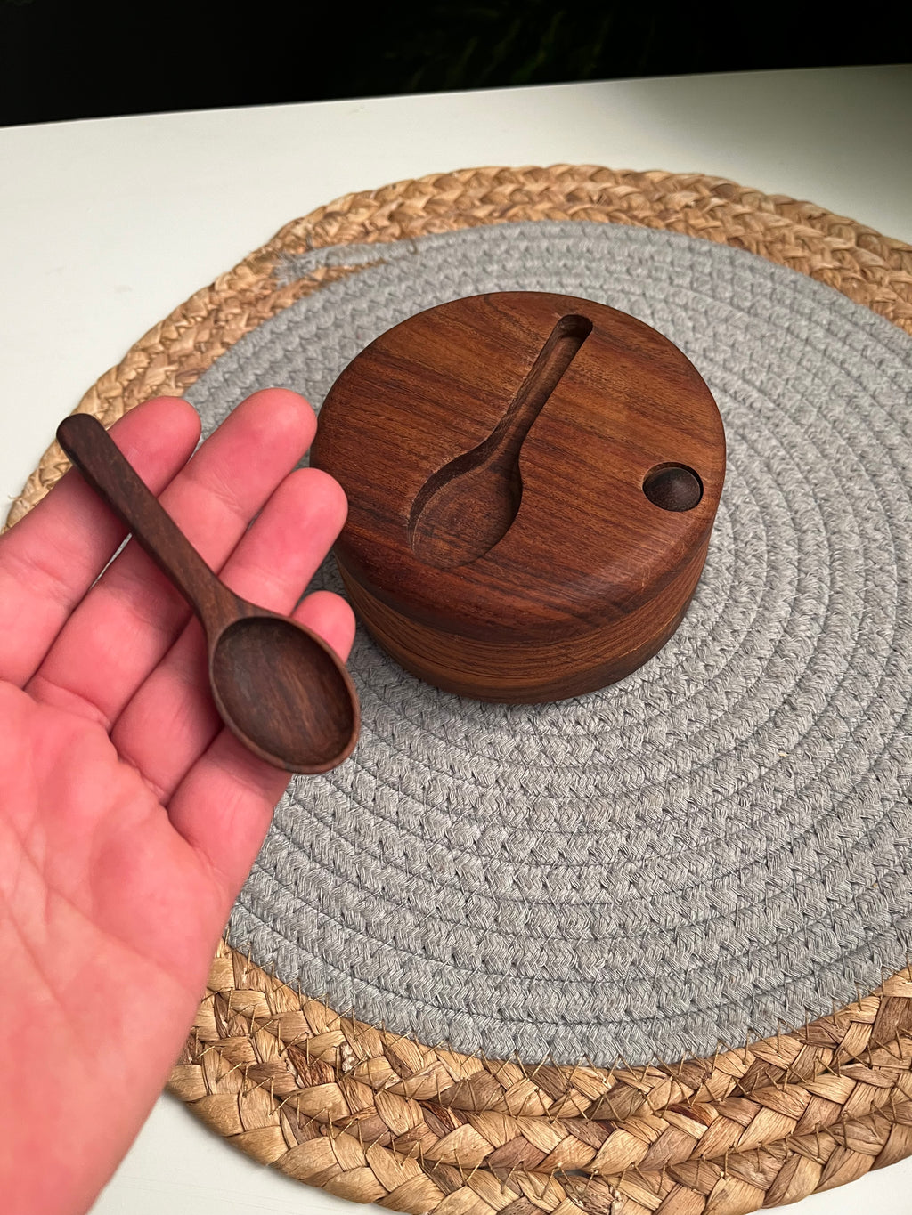 علبه ملاحات 2خانه (خشب طبيعى)