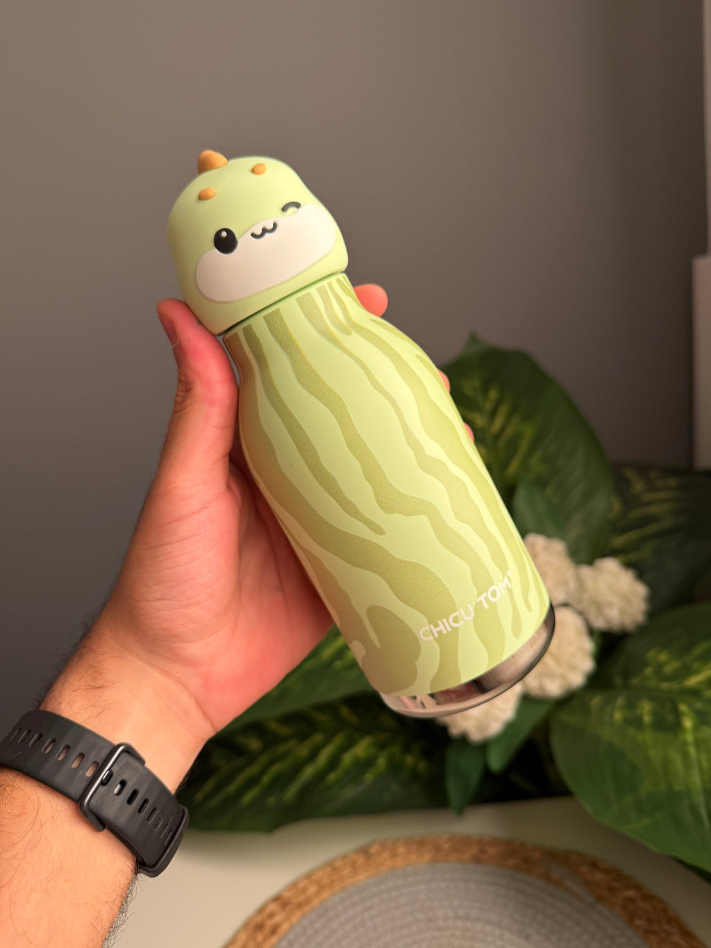 Animal bottle 480ml (ديناصور أخضر)