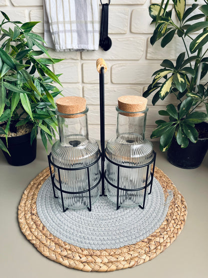 Set of 2 Glass bottles 900ml (code033)