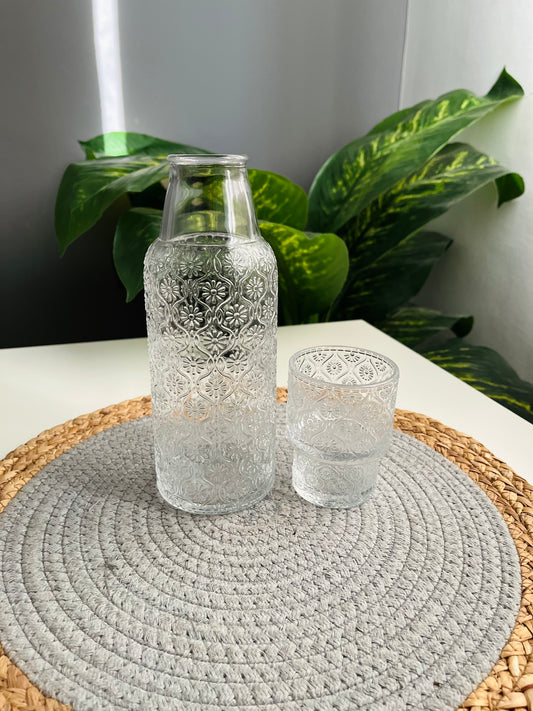 Glass bottle 700ml with cup 150ml (ورده)