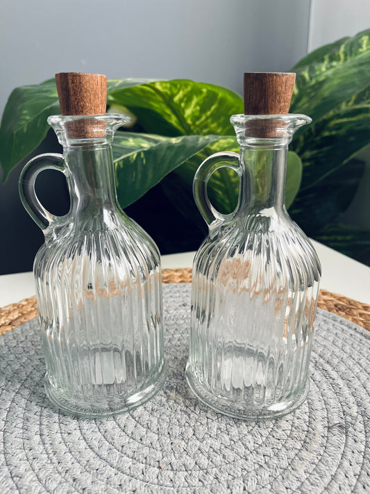 طقم 2 زياته Glass oil jars 400ml(مشرط)جديد