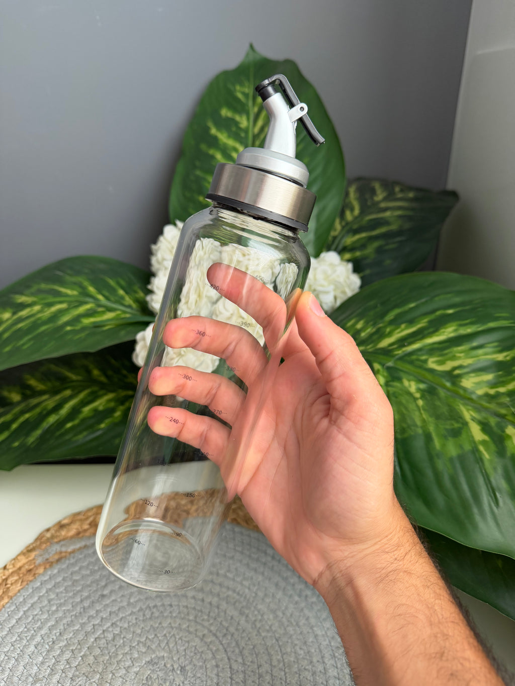 Glass Oil bottle (500ml) code332-معيار