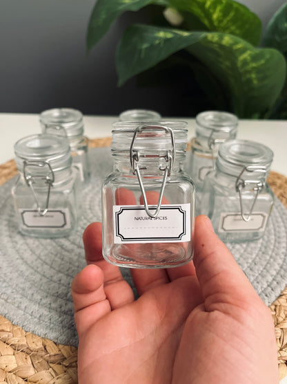 Set of 6  Spices Glass jar(tiny )100ml(code50-31)