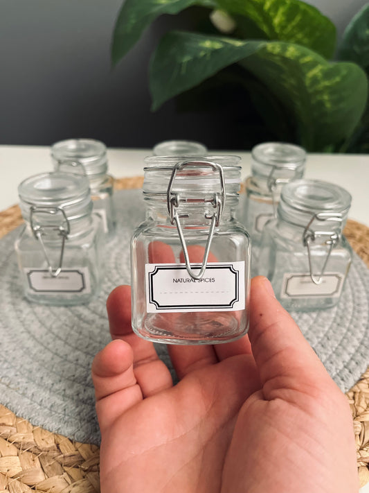 Set of 6  Spices Glass jar(tiny )100ml(code50-31)