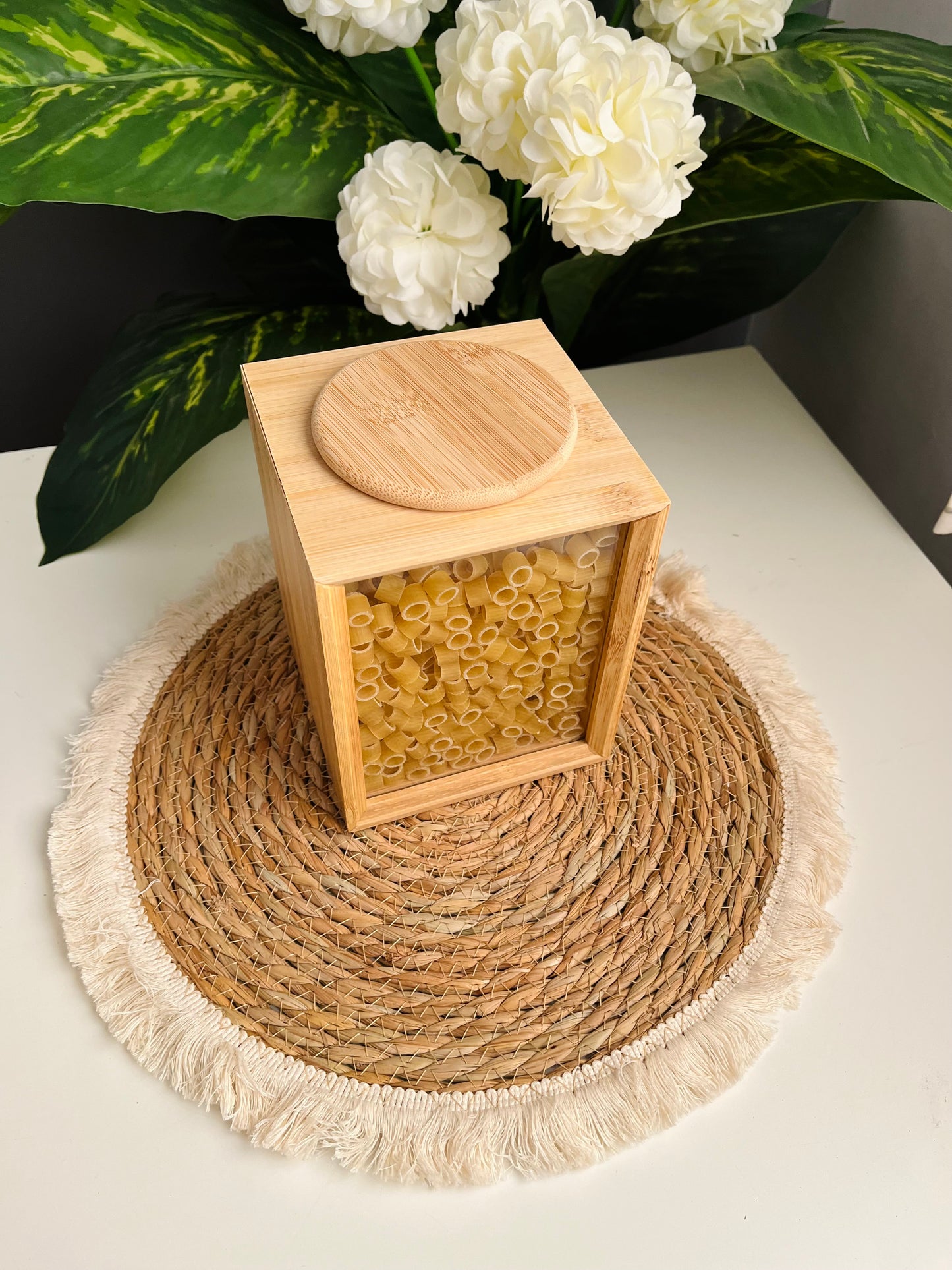 Medium Box jar (bamboo wood)code10-47