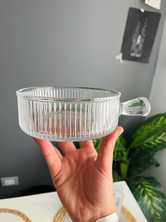 Glass Tajin Pyrex 15 cm  طاچن زجاج بيركس منقرش