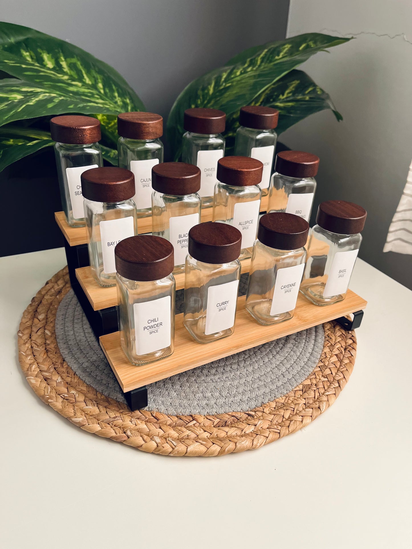 Set of 12 glass jars 150ml غامق+( mixed stairs )