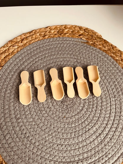 Wooden spices spoons (6 pieces )