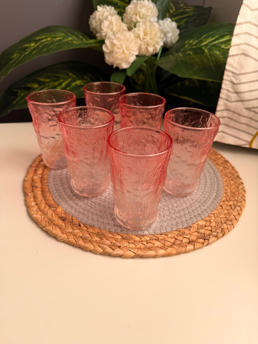 طقم ٦ قطع حرف جولد Ice glass cup (أحمر ) (code449)
