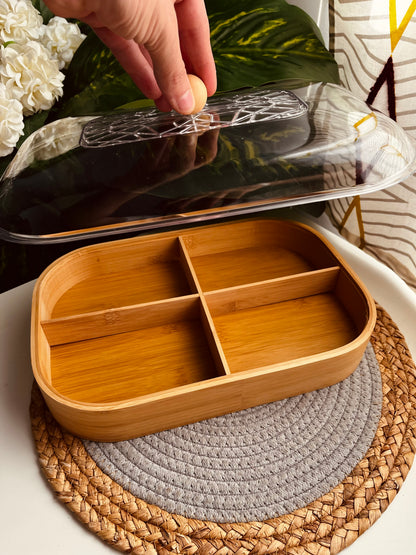 Large Bamboo nuts box (c1236)