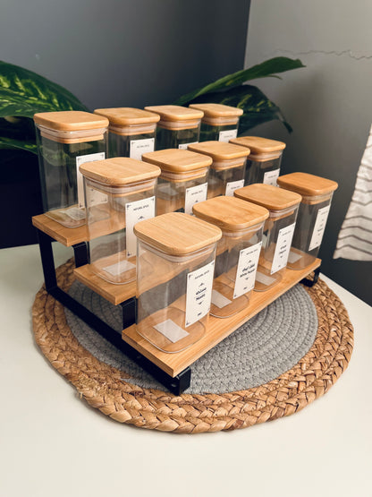 Set of 12 glass jars 250ml +( mixed stairs )
