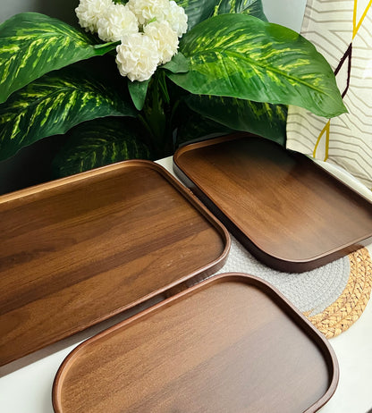 Set of 3 woode trays (مستطيل جديد كيرڤى) (c A39-192)