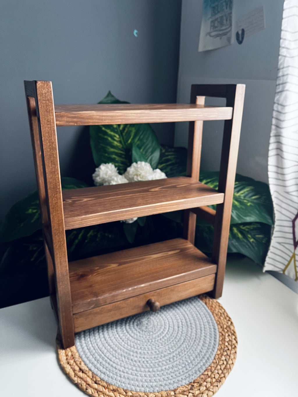 Wooden organizer (3 floors )غامق