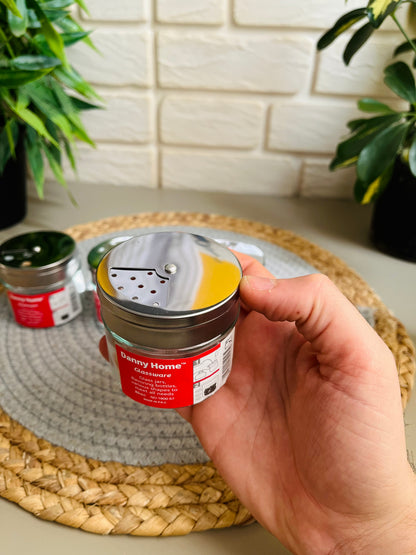 Set of 4 glass jars with stainless 80ml lid(code1900-57)
