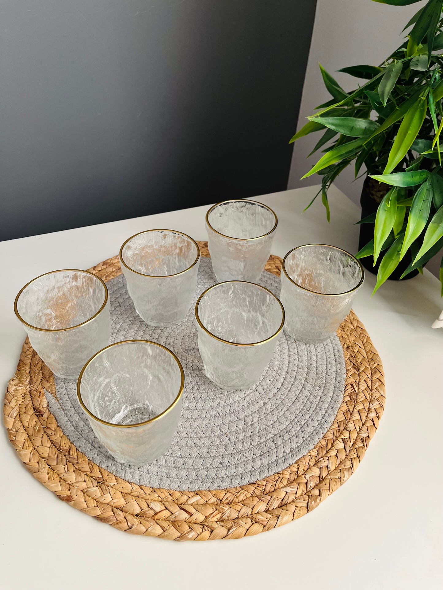 طقم ٦ قطع حرف جولد Ice glass cup (small) (code64)