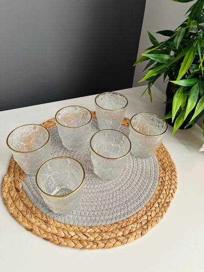 طقم ٦ قطع حرف جولد Ice glass cup (small) (code64)