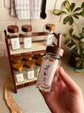 Set of 12 glass jars 150ml with stand(غامق)